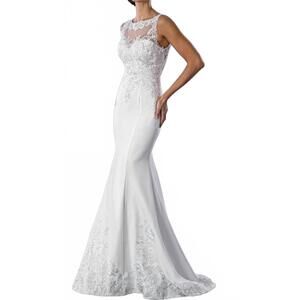 NEW STELLA COUTURE sleeveless mermaid wedding dress in off white